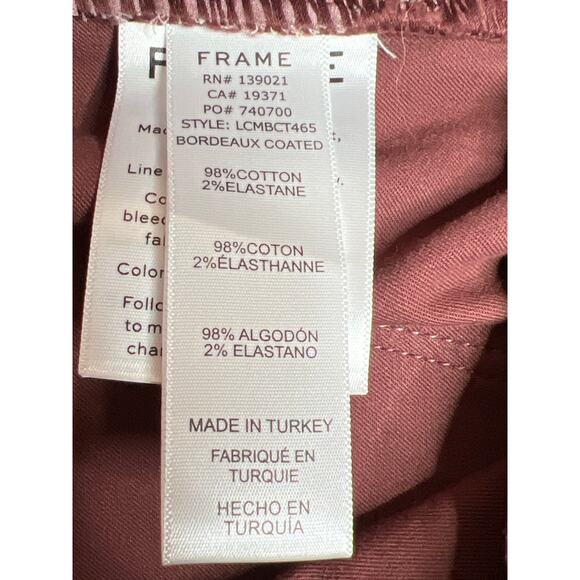 Frame size 34 pants Le Crop Mini Boot zip-fly brown office cocktails dressy - Picture 9 of 11